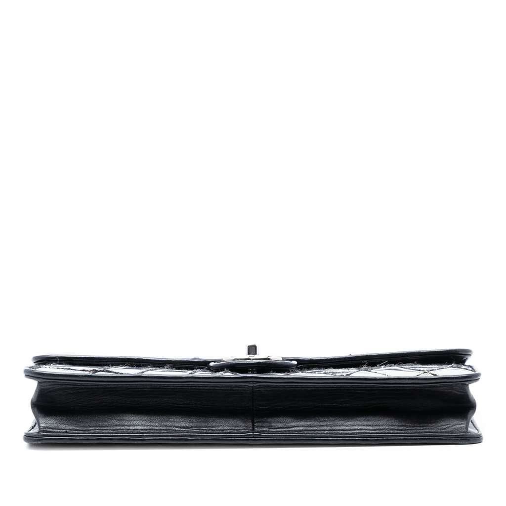 Chanel CC PVC Wool and Leather Scale East West Flap Black Good condition - Inside View