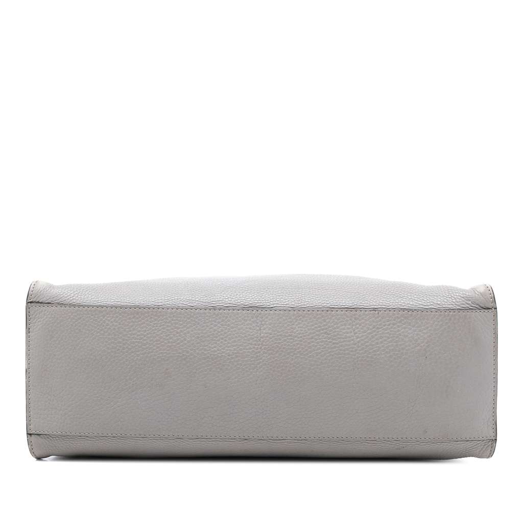 Gucci Medium Calfskin Bamboo Daily Shopper Satchel Grey Leather Good condition - Inside View