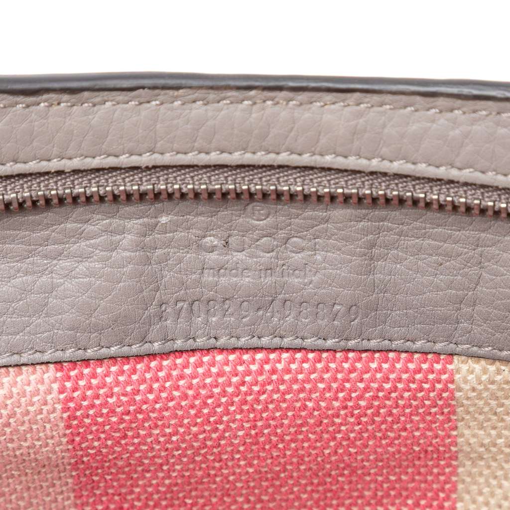 Gucci Medium Calfskin Bamboo Daily Shopper Satchel Grey Leather Good condition - Box View