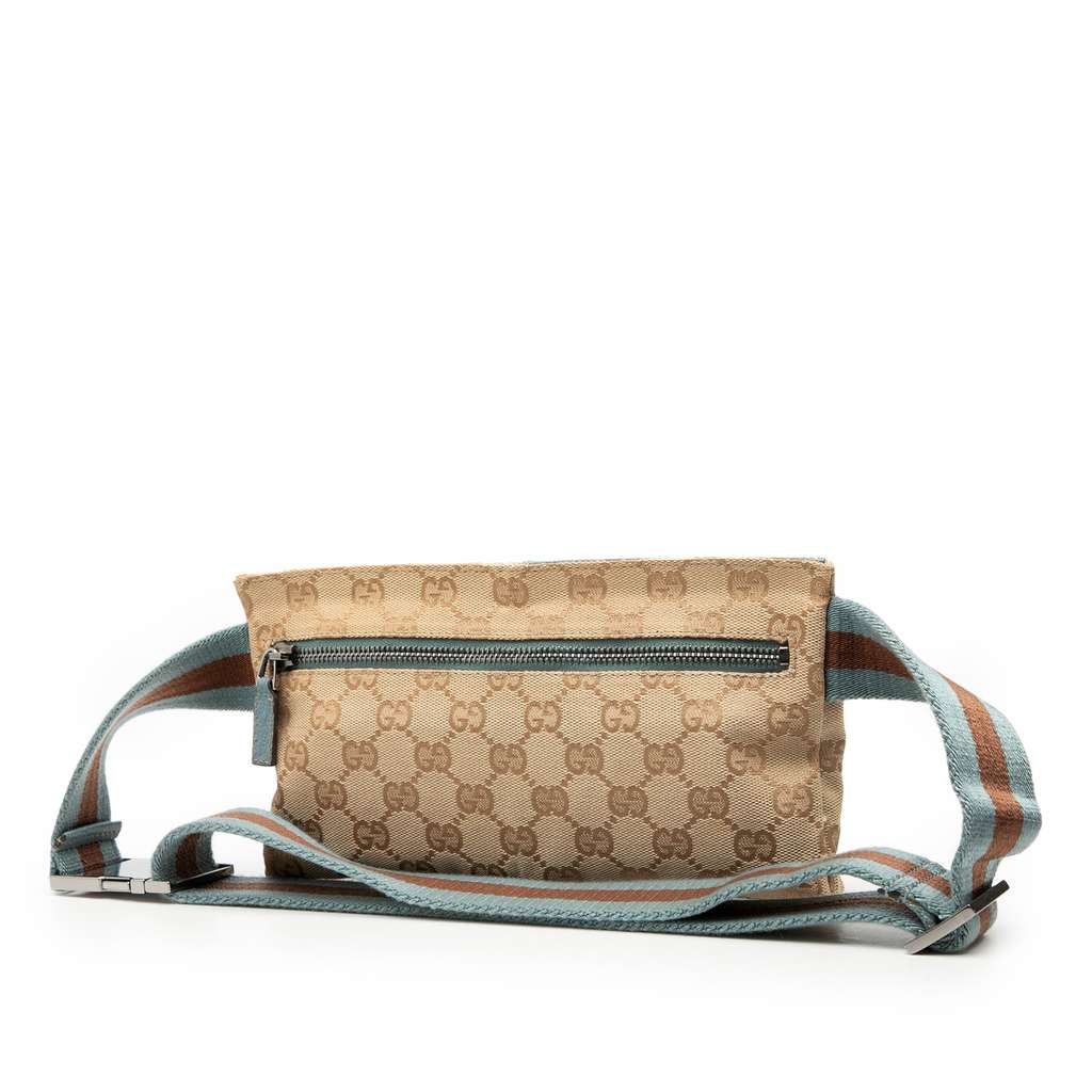 Gucci GG Canvas Web Belt Bag Brown Canvas Good condition - Back View