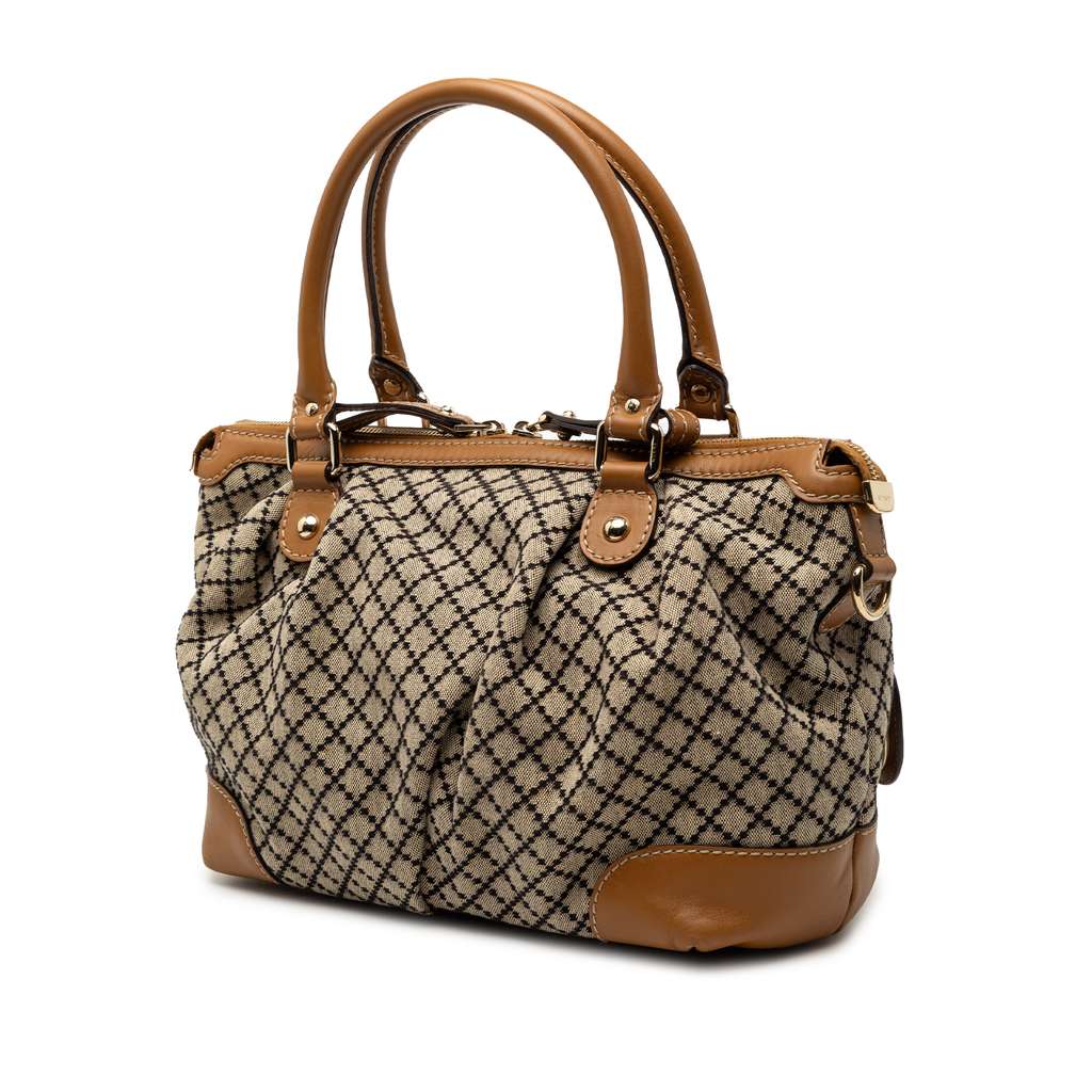 Gucci Diamante Canvas Sukey Satchel Brown Canvas Good condition - Back View