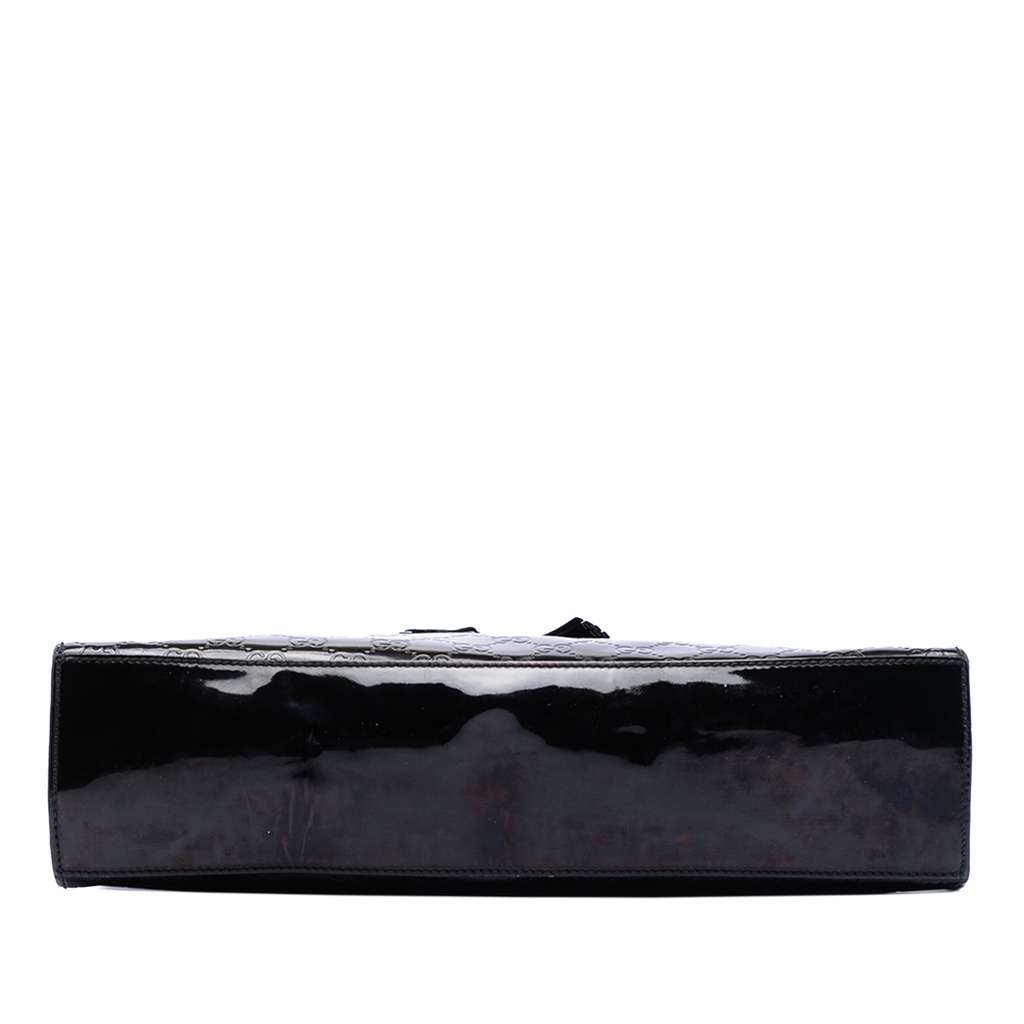 Gucci Large Guccissima Patent Emily Shoulder Bag Black Leather Good condition - Inside View