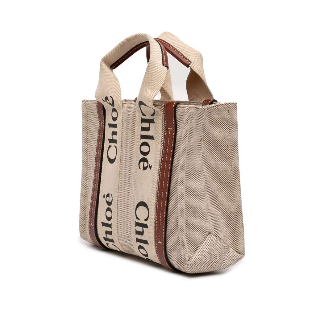 Chloé Small Canvas Woody Satchel Brown Canvas Good condition - Back View