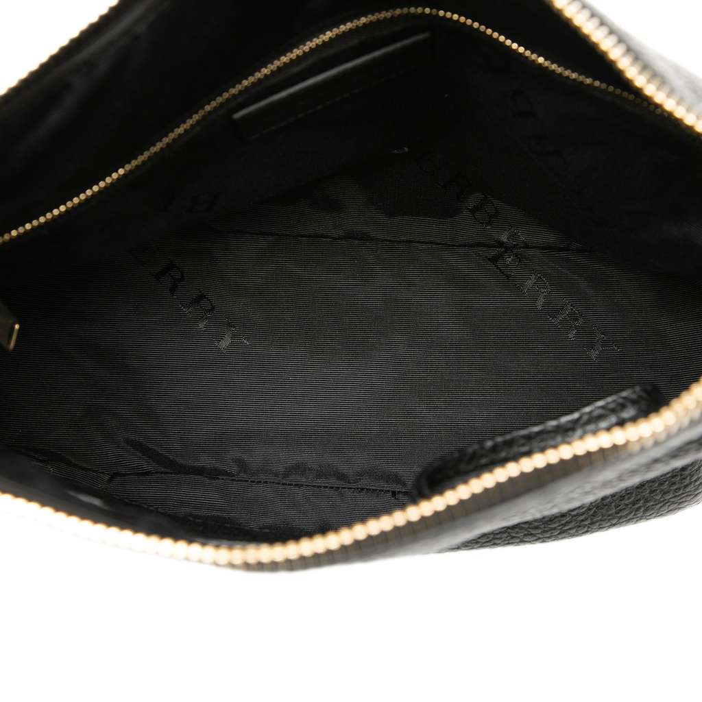 Burberry Small Heritage Grained Calfskin Ledbury Hobo Black Leather Good condition - Model View
