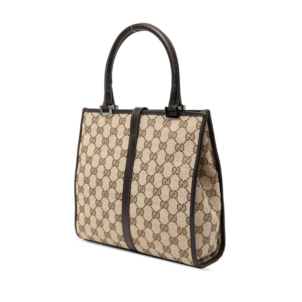 Gucci GG Canvas Jackie Handbag Brown Canvas Good condition - Back View