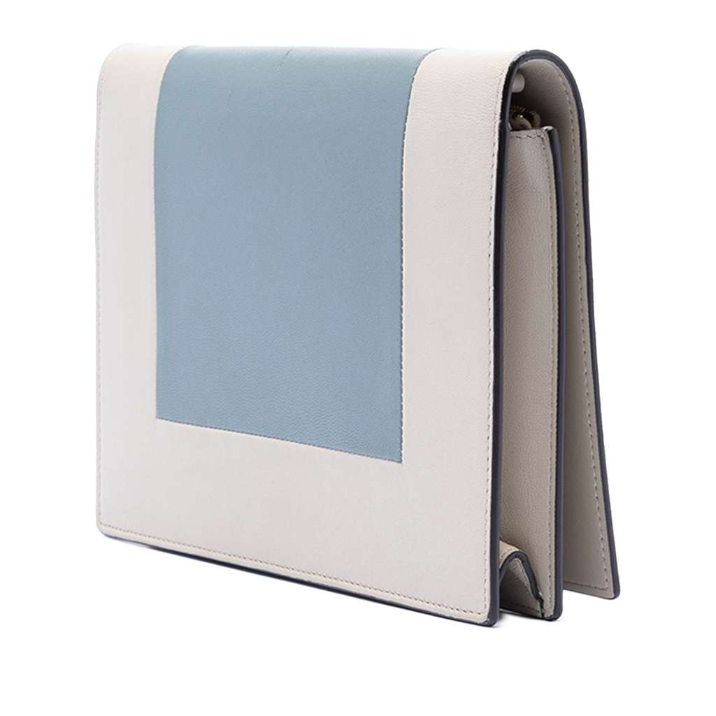 Celine Leather Frame Wallet on Chain Grey Leather Good condition - Back View