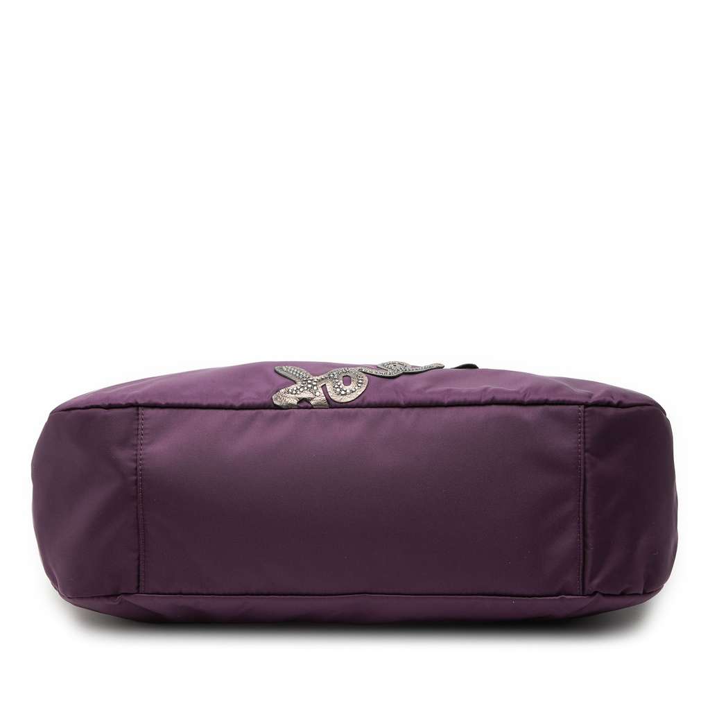 Salvatore Ferragamo Nylon Crystal Embellished Satchel Purple Good condition - Inside View