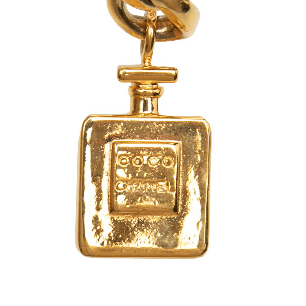 Chanel Gold Plated Chain Perfume Bottle Charm Belt Gold Metal Good condition - Inside View