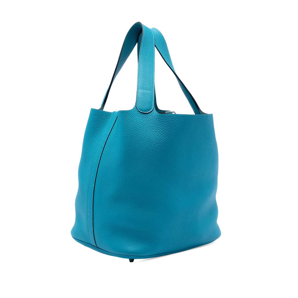 Hermès Clemence Picotin Lock 26 Blue Leather Good condition - Back View