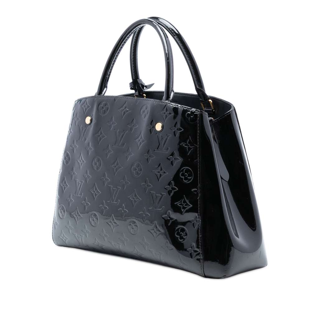 Louis Vuitton Monogram Vernis Montaigne MM Black Leather Good condition - Back View
