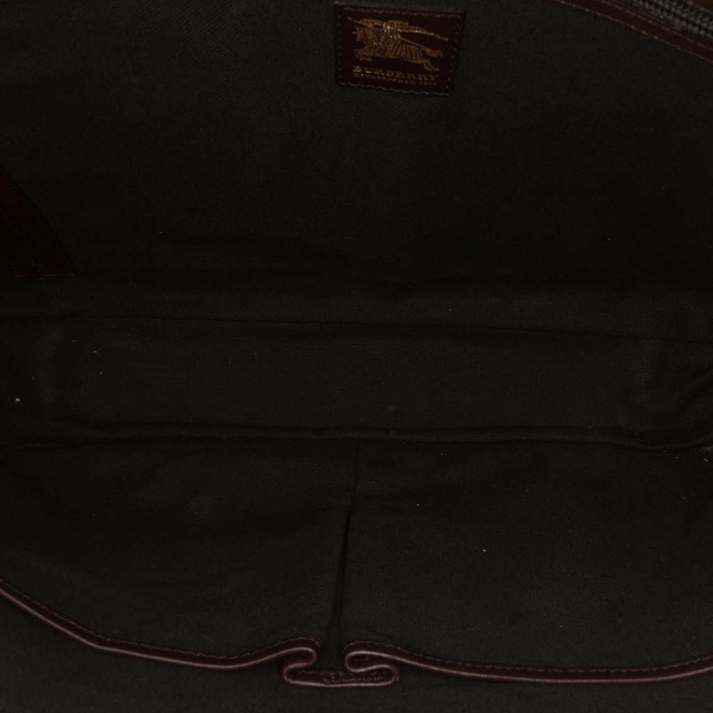 Burberry Haymarket Check Coated Canvas Business Bag Brown Canvas Good condition - Model View