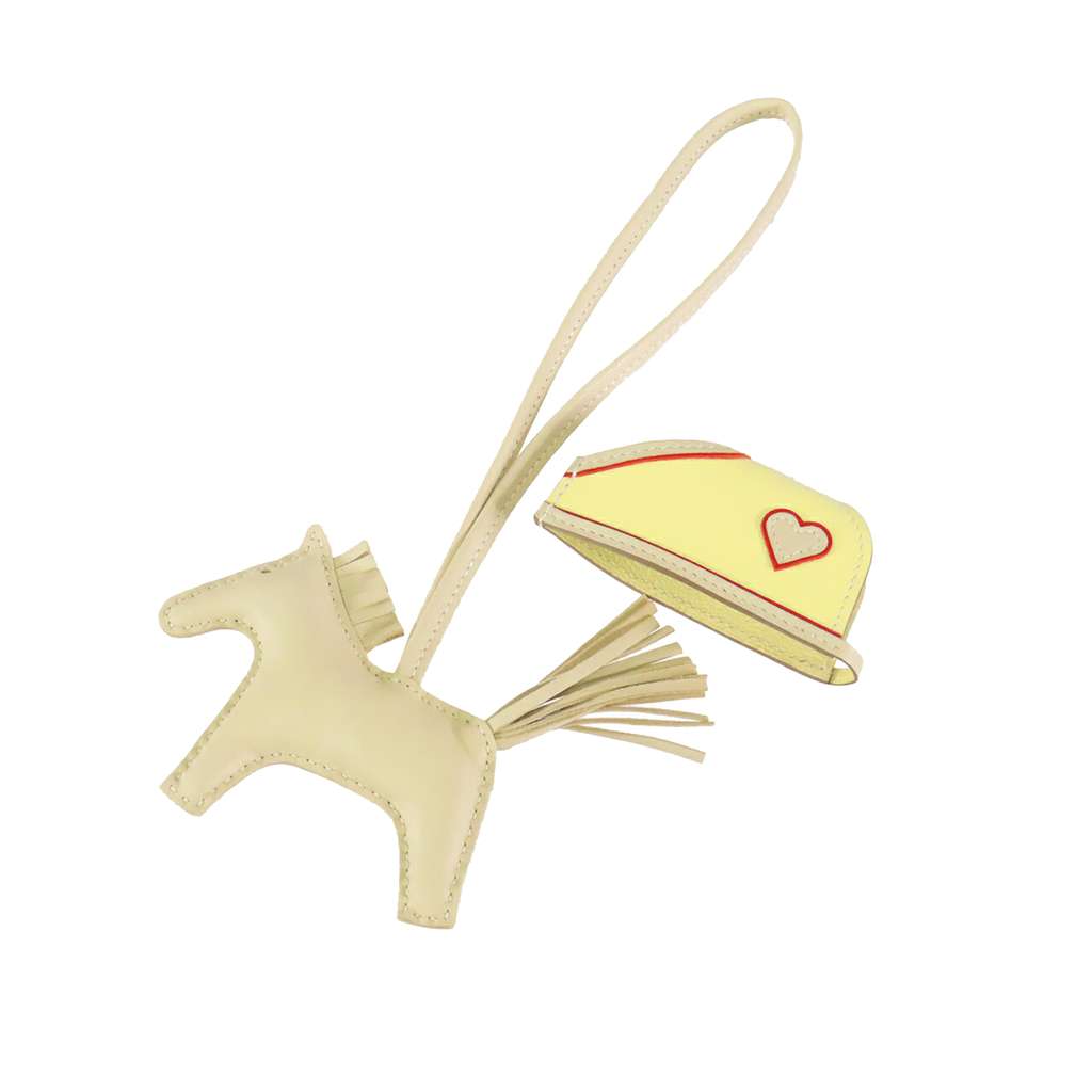 Hermès Milo Lambskin Rodeo Robeo Coeur Charm PM White Leather Good condition - Inside View