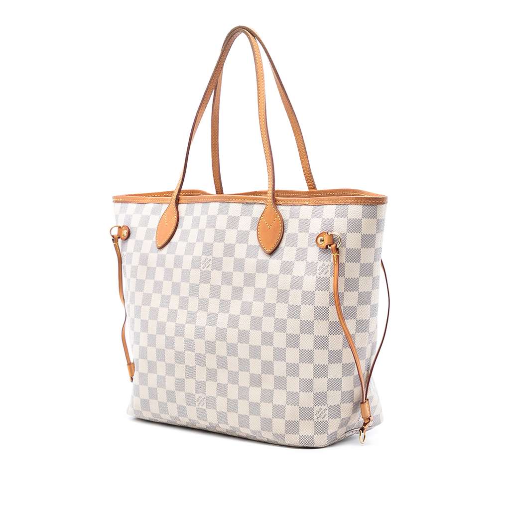 Louis Vuitton Damier Azur Neverfull MM White Good condition - Back View