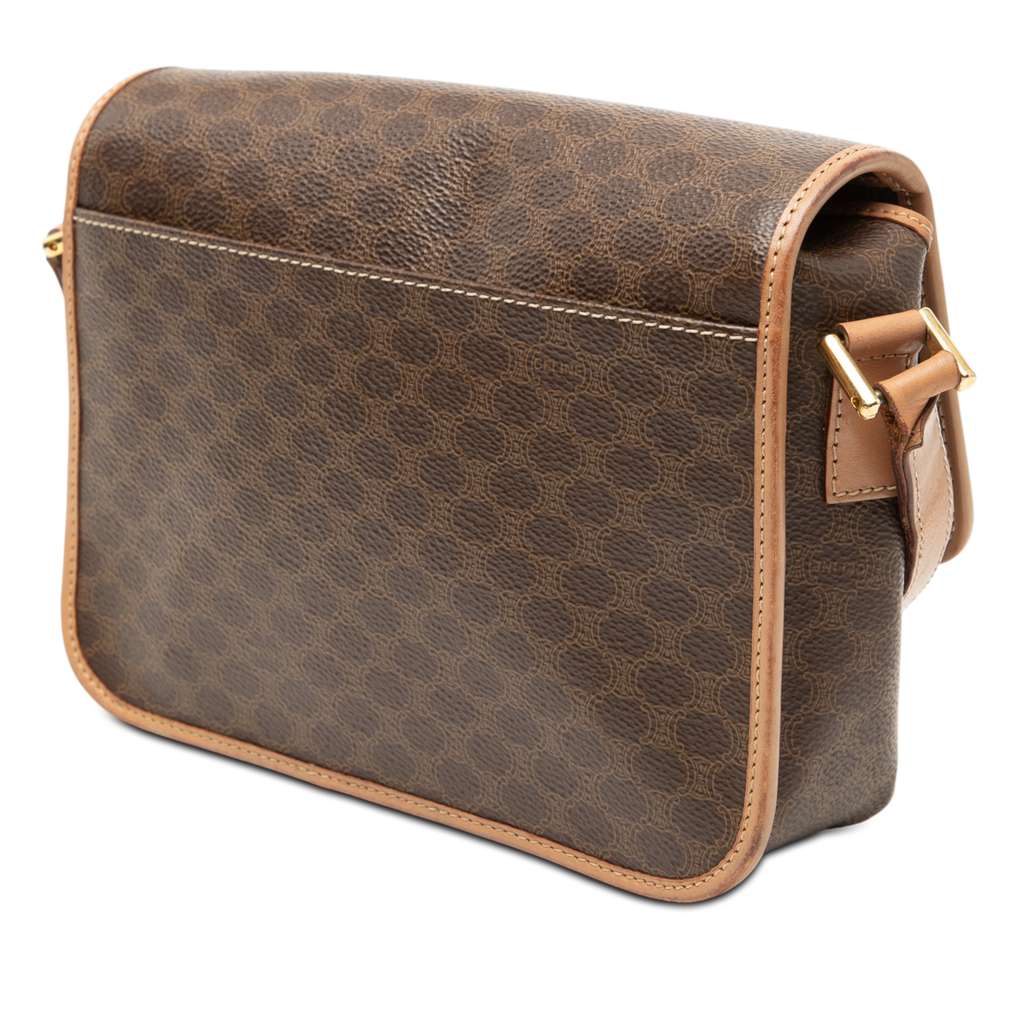 Celine Macadam Coated Canvas Crossbody Brown Canvas Good condition - Back View