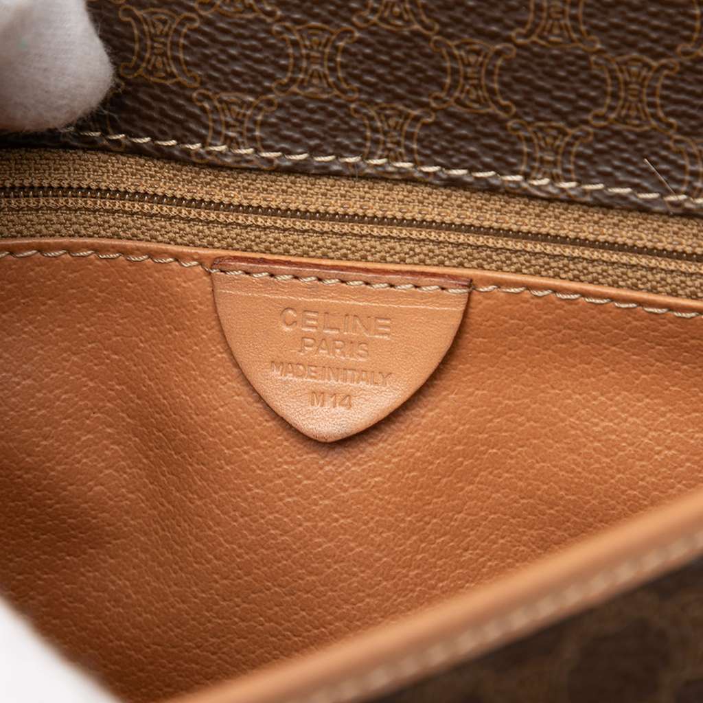 Celine Macadam Coated Canvas Crossbody Brown Canvas Good condition - Box View