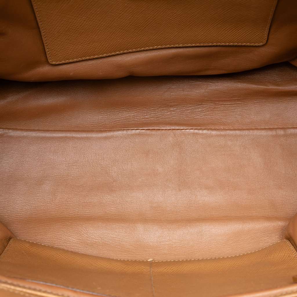 Prada Large Saffiano Cuir Double Zip Top Handle Bag Brown Leather Good condition - Model View