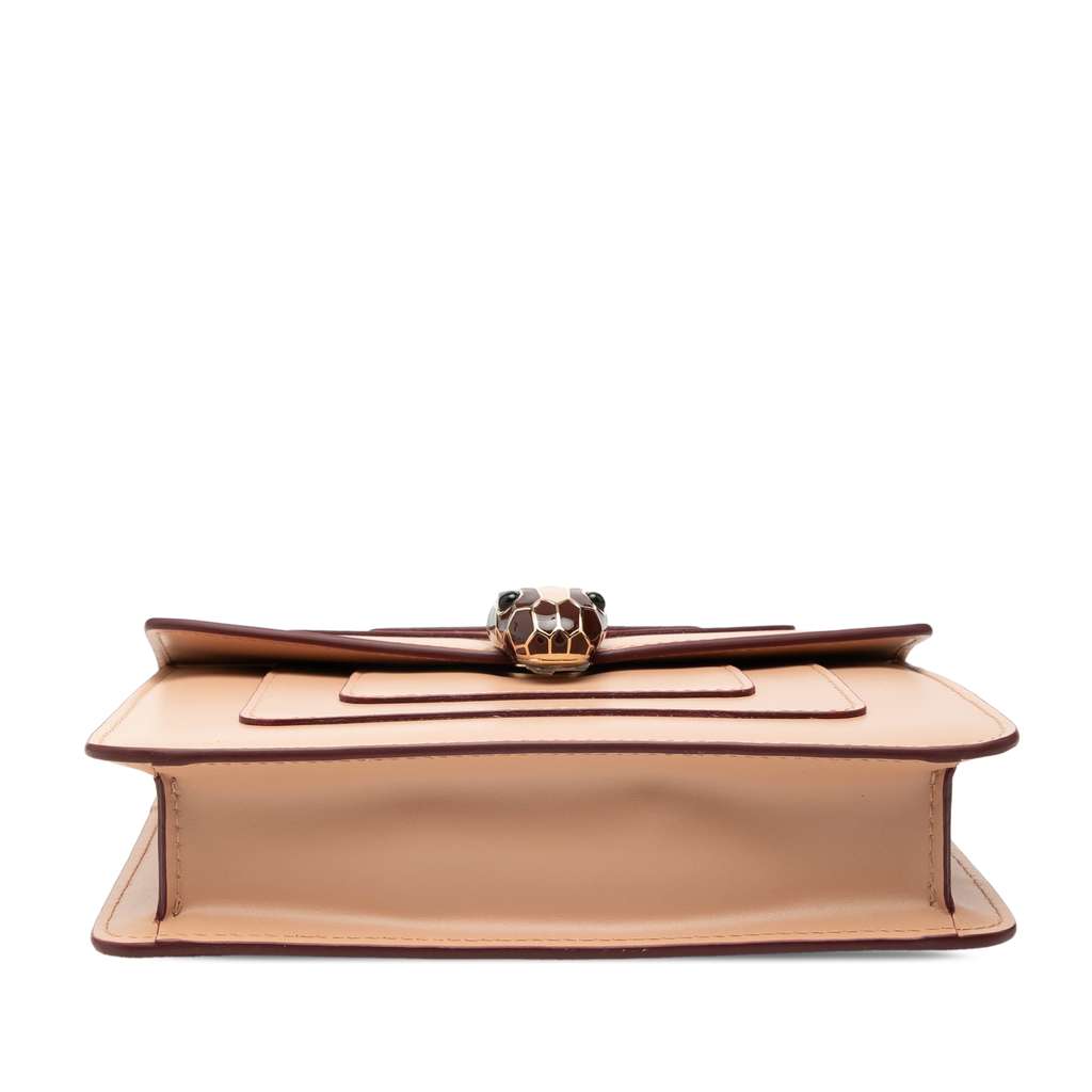 Bvlgari Small Leather Square Serpenti Forever Chain Crossbody Brown Leather Good condition - Inside View