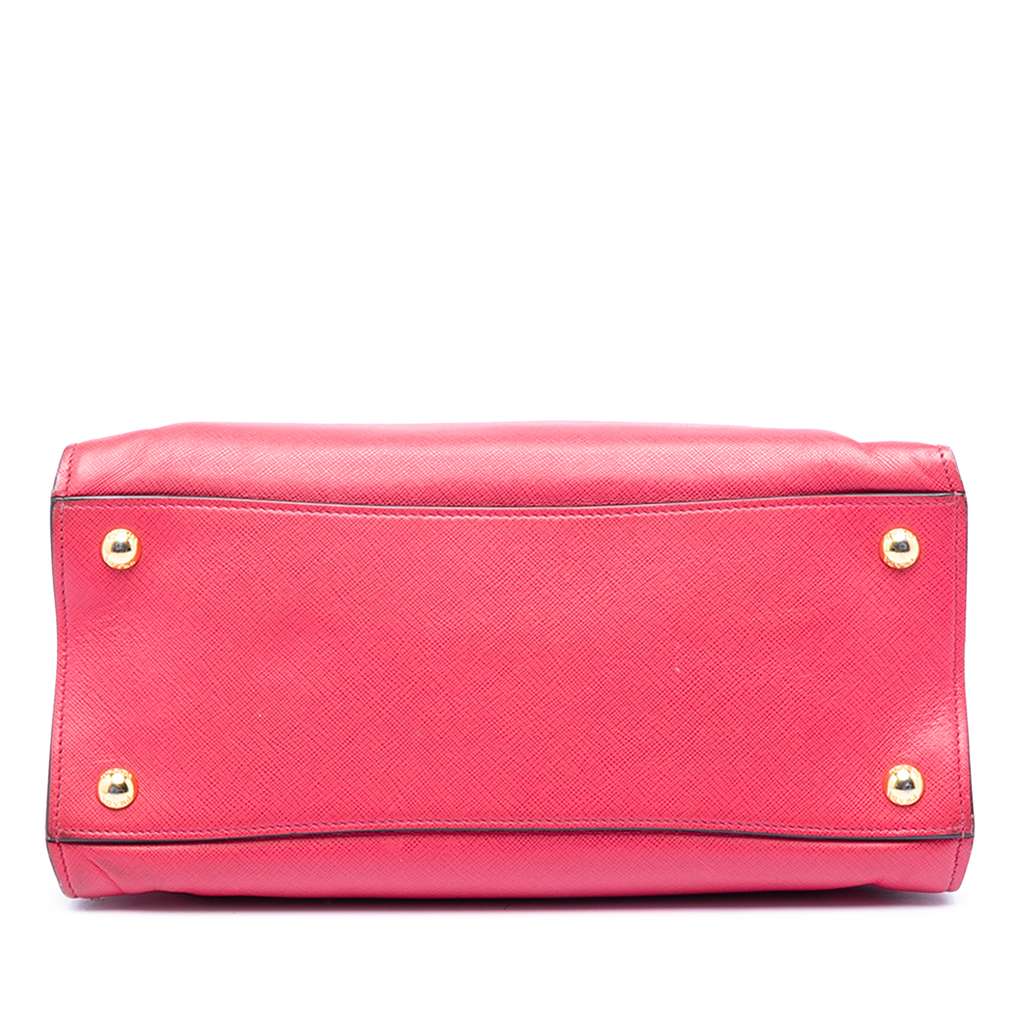 Prada Saffiano Soft Triple Pocket Tote Pink Leather Good condition - Inside View