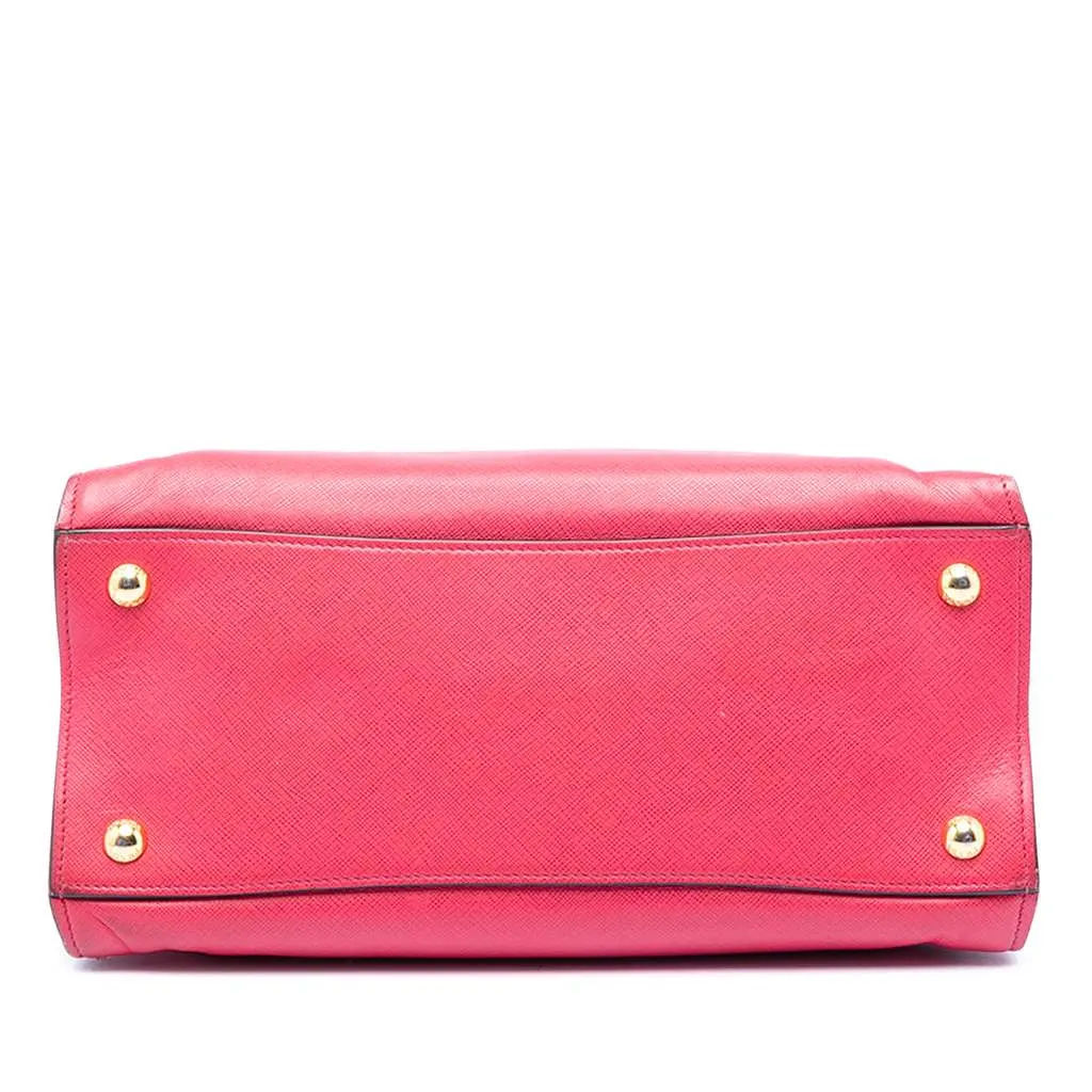 Prada Saffiano Soft Triple Pocket Tote Pink Leather Very good - Inside View