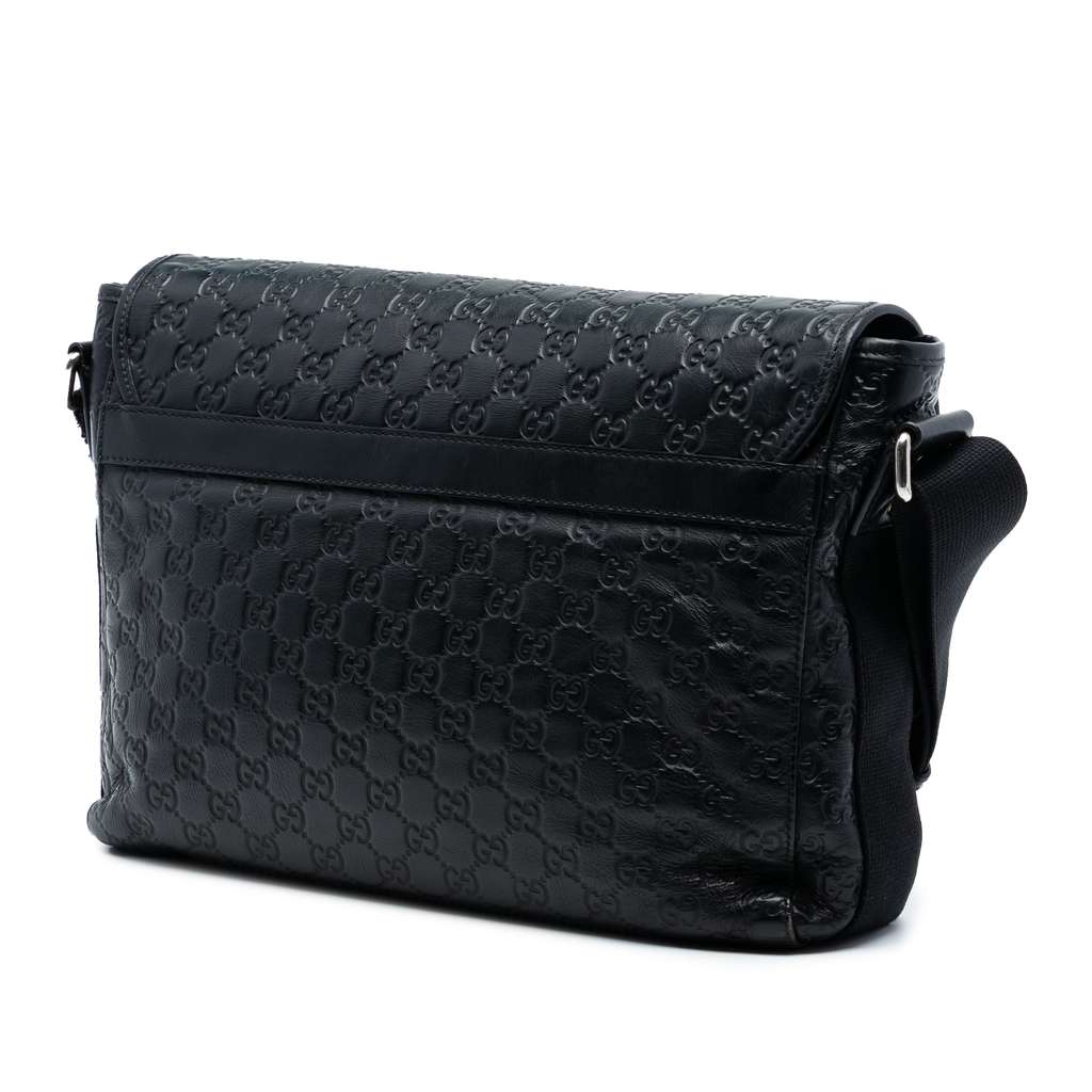 Gucci Guccissima Web Crossbody Black Leather Good condition - Back View