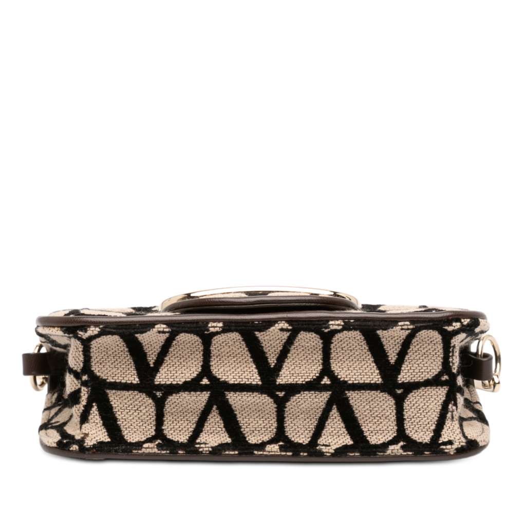 Valentino Small Toile Iconographe VLogo Loco Satchel Brown Canvas Good condition - Inside View