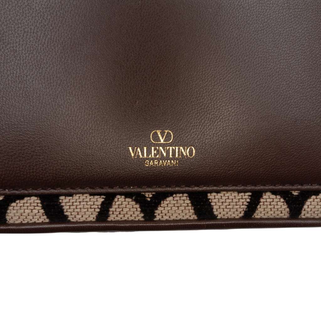 Valentino Small Toile Iconographe VLogo Loco Satchel Brown Canvas Good condition - Box View