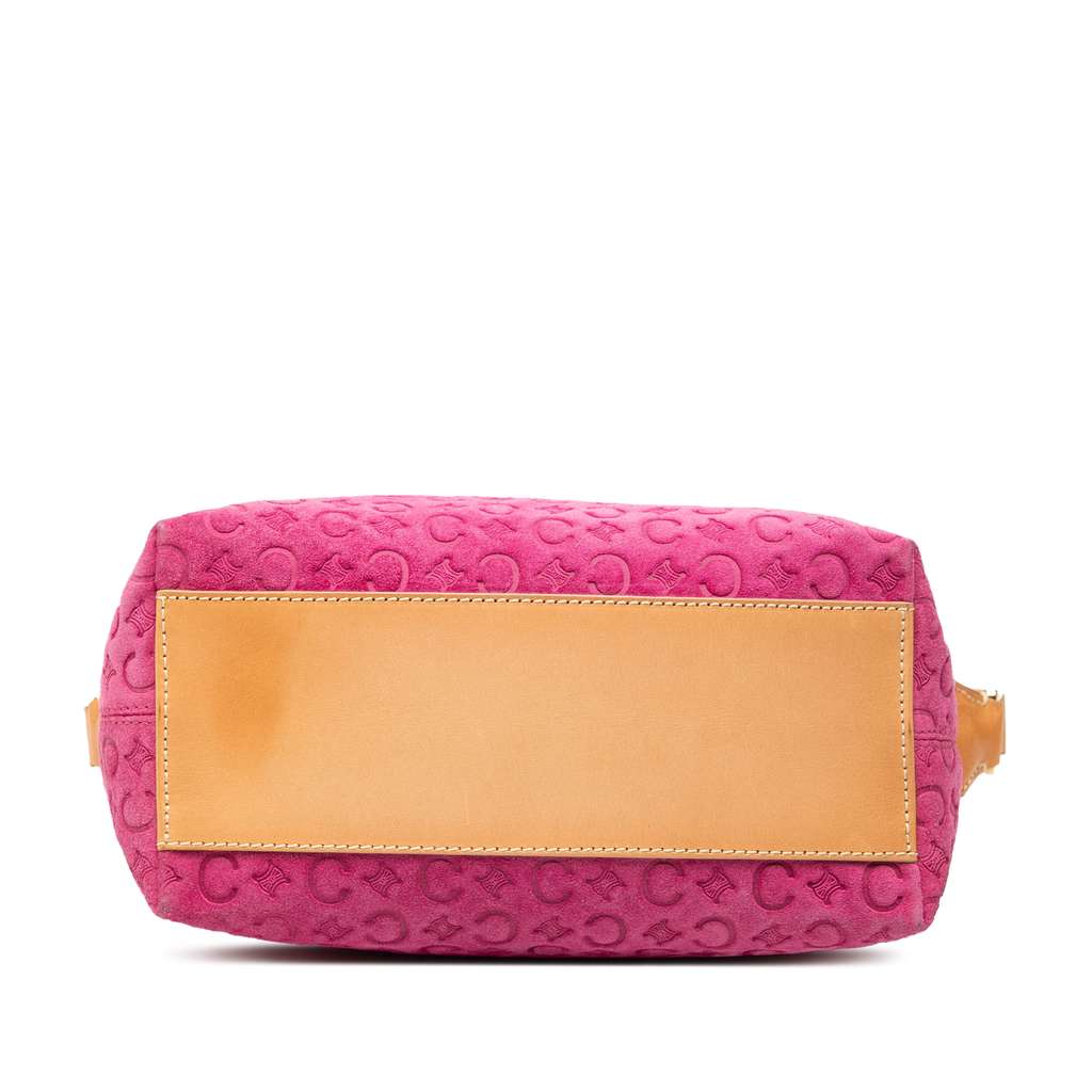 Celine C Macadam Suede Shoulder Bag Pink Leather Good condition - Inside View