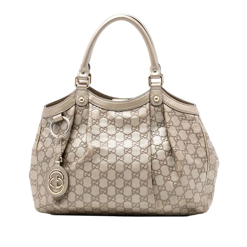 Gucci Medium Guccissima Sukey Tote Gold Leather Good - Front View