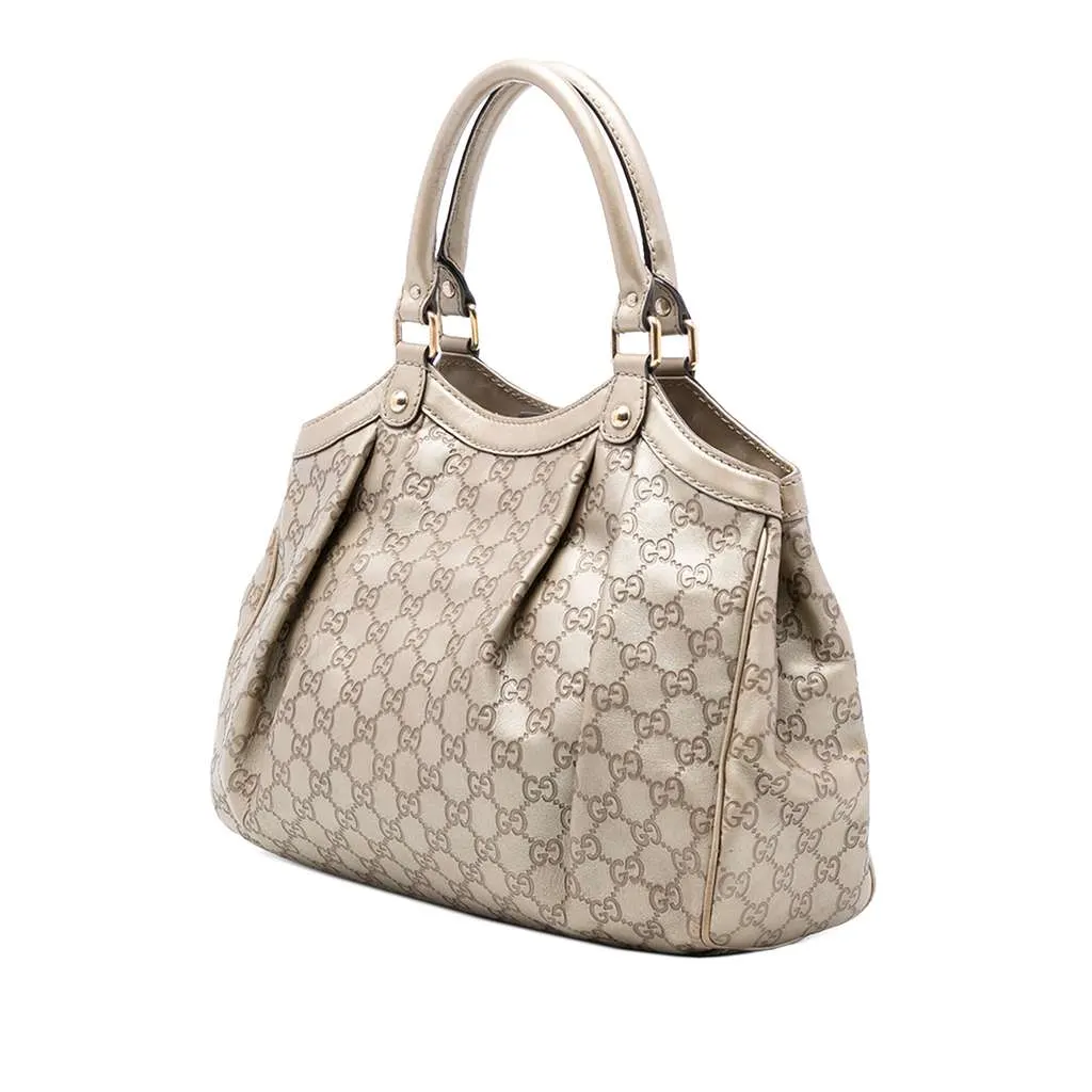 Gucci Medium Guccissima Sukey Tote Gold Leather Good - Back View