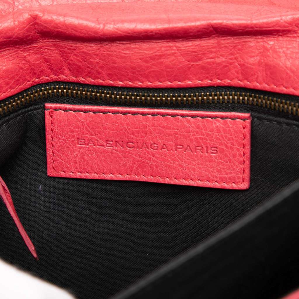 Balenciaga Lambskin Motocross Classic Envelope Clutch Red Leather Good condition - Box View