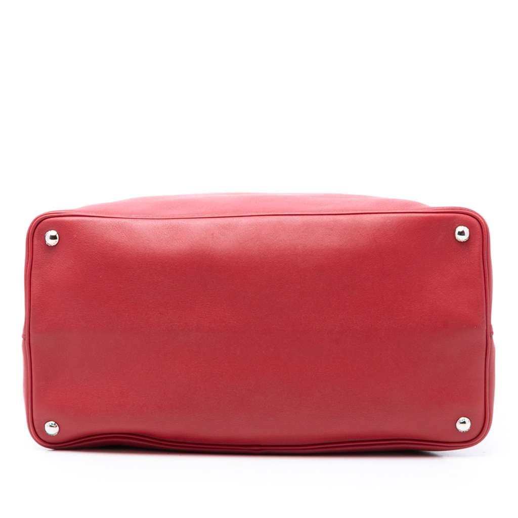 Prada Large Saffiano Cuir Double Satchel Red Leather Good condition - Inside View