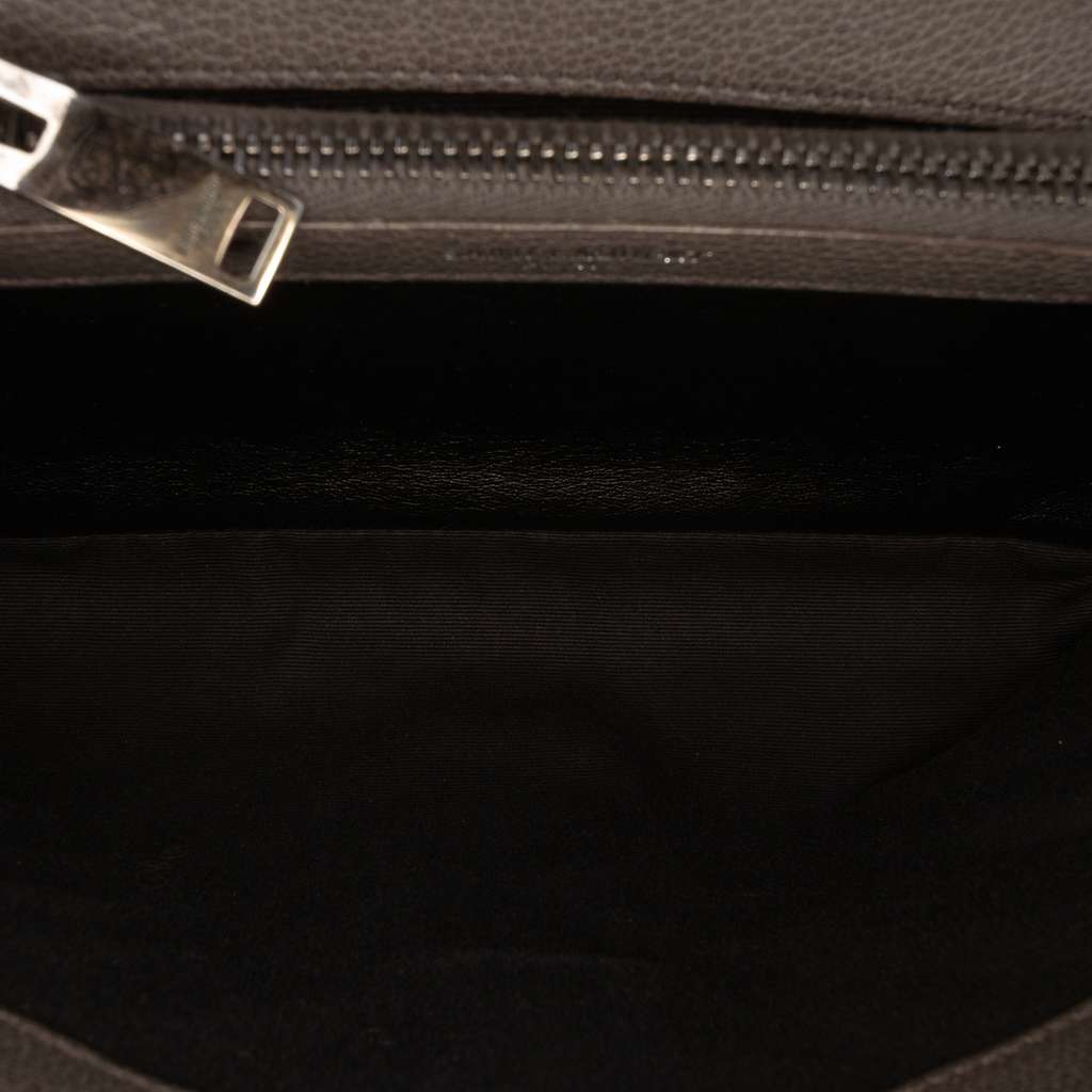 Saint Laurent Medium Chevron Sheepskin Monogram College Satchel Grey Leather Good condition - Model View