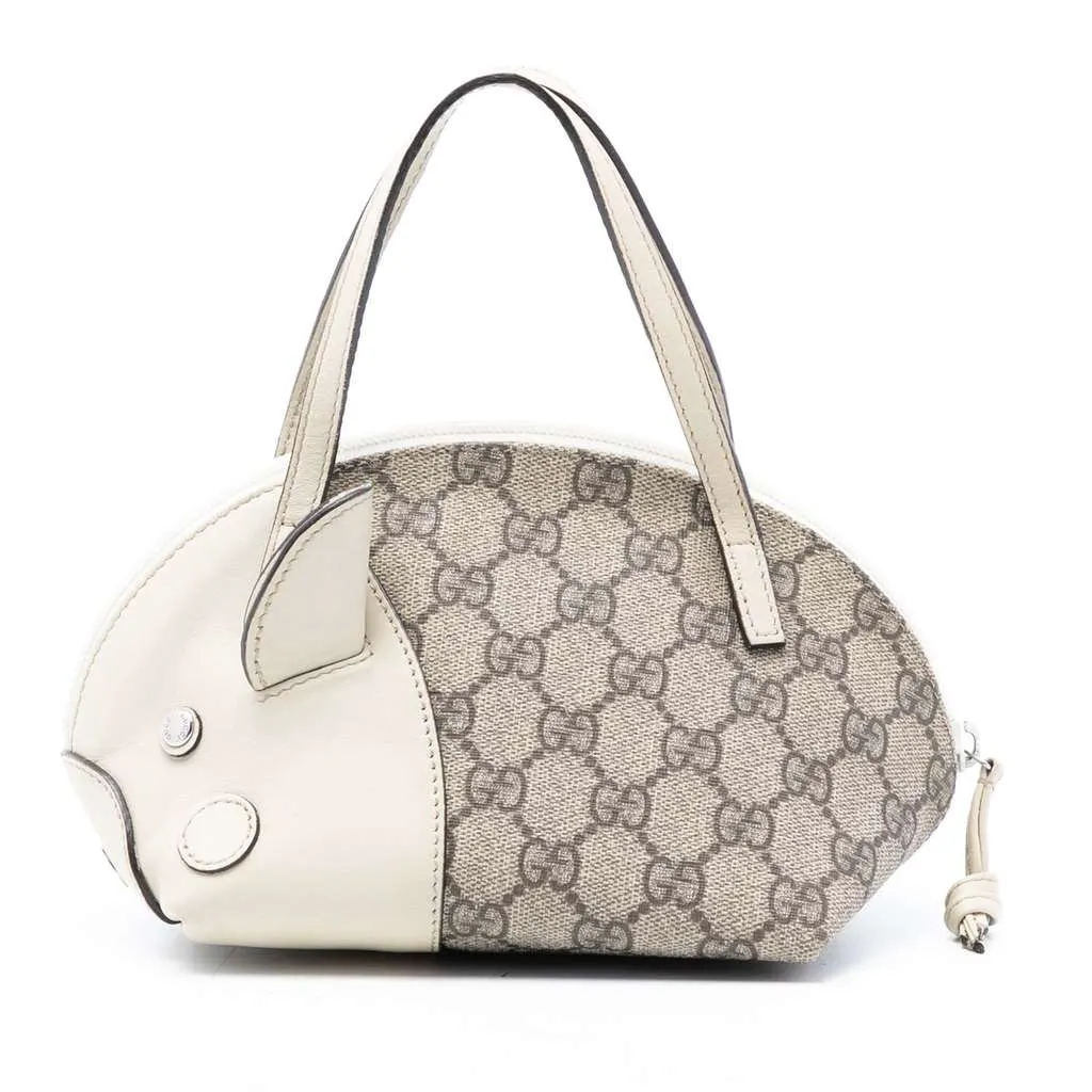 Gucci GG Supreme Zoo Handbag Brown Canvas Very good - Front View