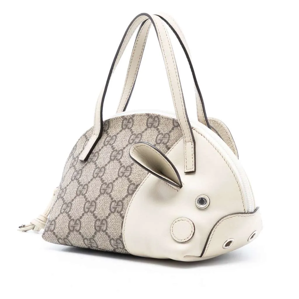 Gucci GG Supreme Zoo Handbag Brown Canvas Very good - Back View