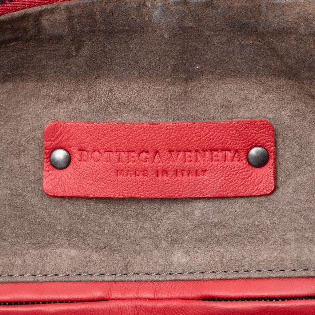 Bottega Veneta Nappa Intrecciato Satchel Red Leather Good condition - Box View