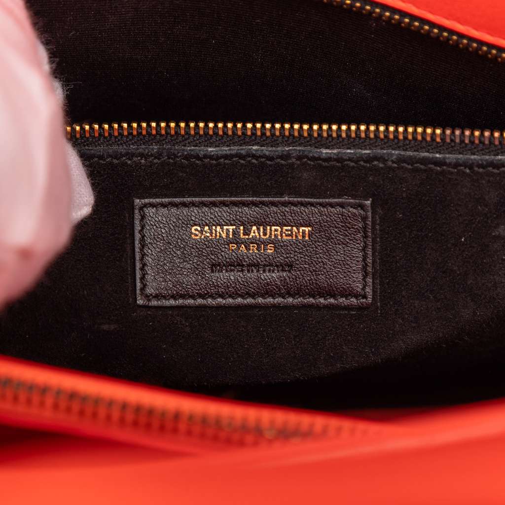 Saint Laurent Small Leather Sac De Jour Satchel Orange Leather Good condition - Box View