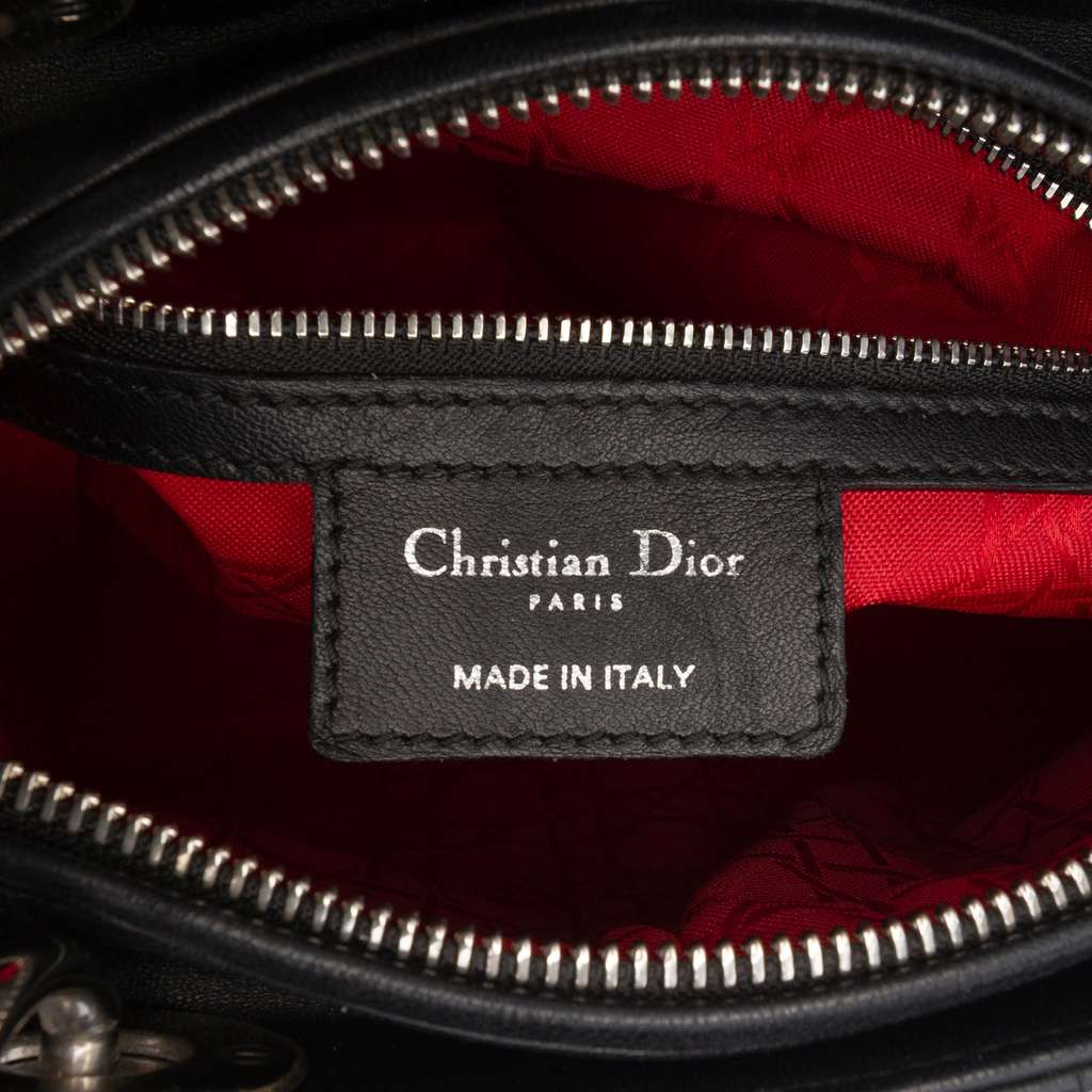 Dior Medium Lambskin Cannage Lady Dior Black Leather Good condition - Box View