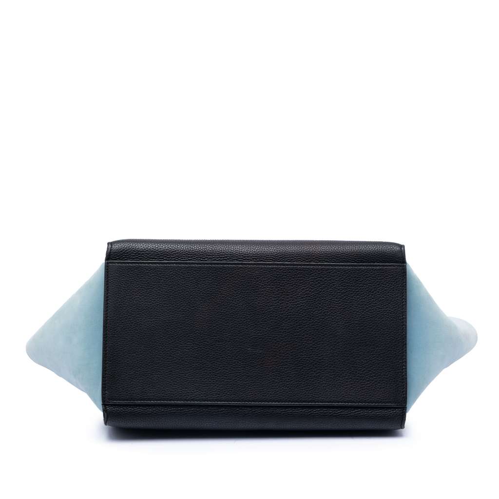 Celine Small Bicolor Leather Trapeze Satchel Black Leather Good condition - Inside View