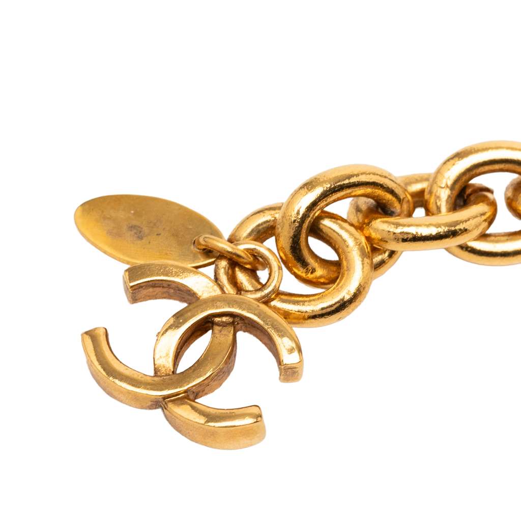 Chanel Gold Plated CC Triple Chain Belt Gold Metal Good condition - Box View