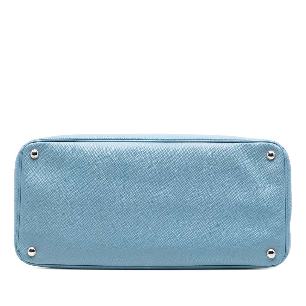 Prada Saffiano Cuir Turnlock Twin Satchel Blue Leather Good condition - Inside View