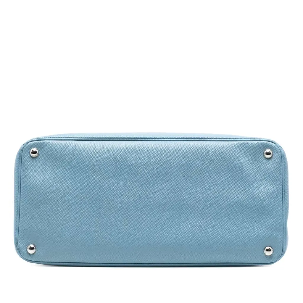 Prada Saffiano Cuir Turnlock Twin Satchel Blue Leather Very good - Inside View