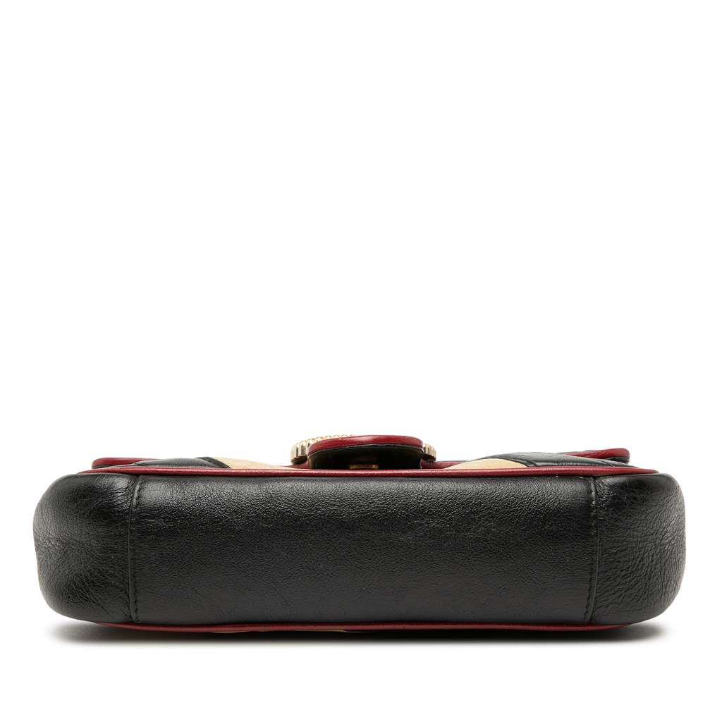 Gucci Small GG Marmont Matelasse Diagonal Leather Torchon Shoulder Bag Brown Leather Good condition - Inside View