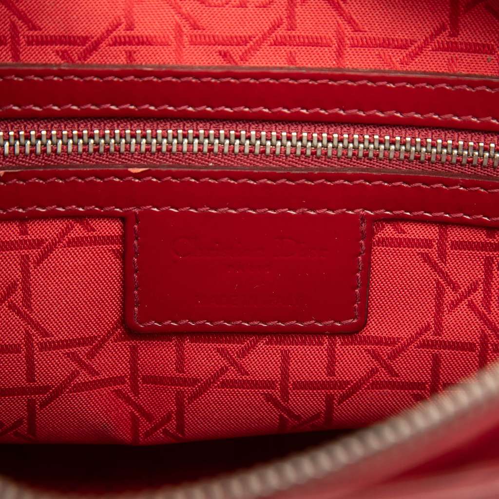 Dior Large Patent Cannage Lady Dior Red Leather Good condition - Box View