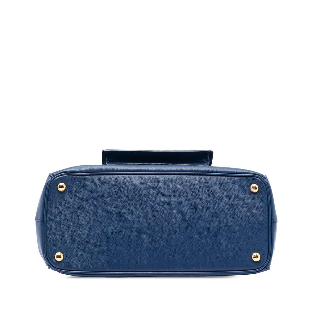 Prada Saffiano Lux Galleria Double Zip Front Pocket Satchel Blue Leather Good condition - Inside View