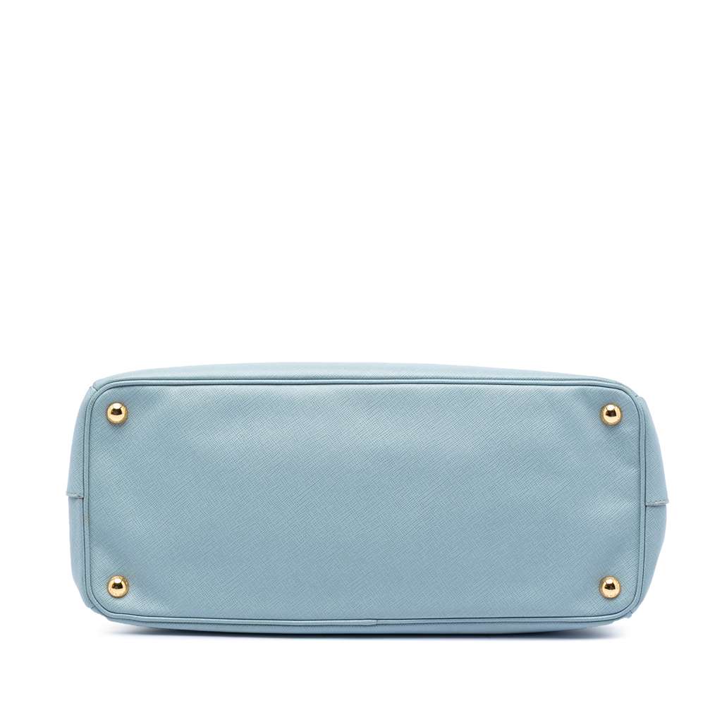 Prada Large Saffiano Lux Galleria Double Zip Satchel Blue Leather Good condition - Inside View