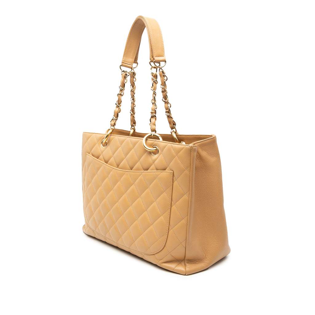 Chanel Caviar Grand Shopping Tote Brown Leather Good condition - Back View