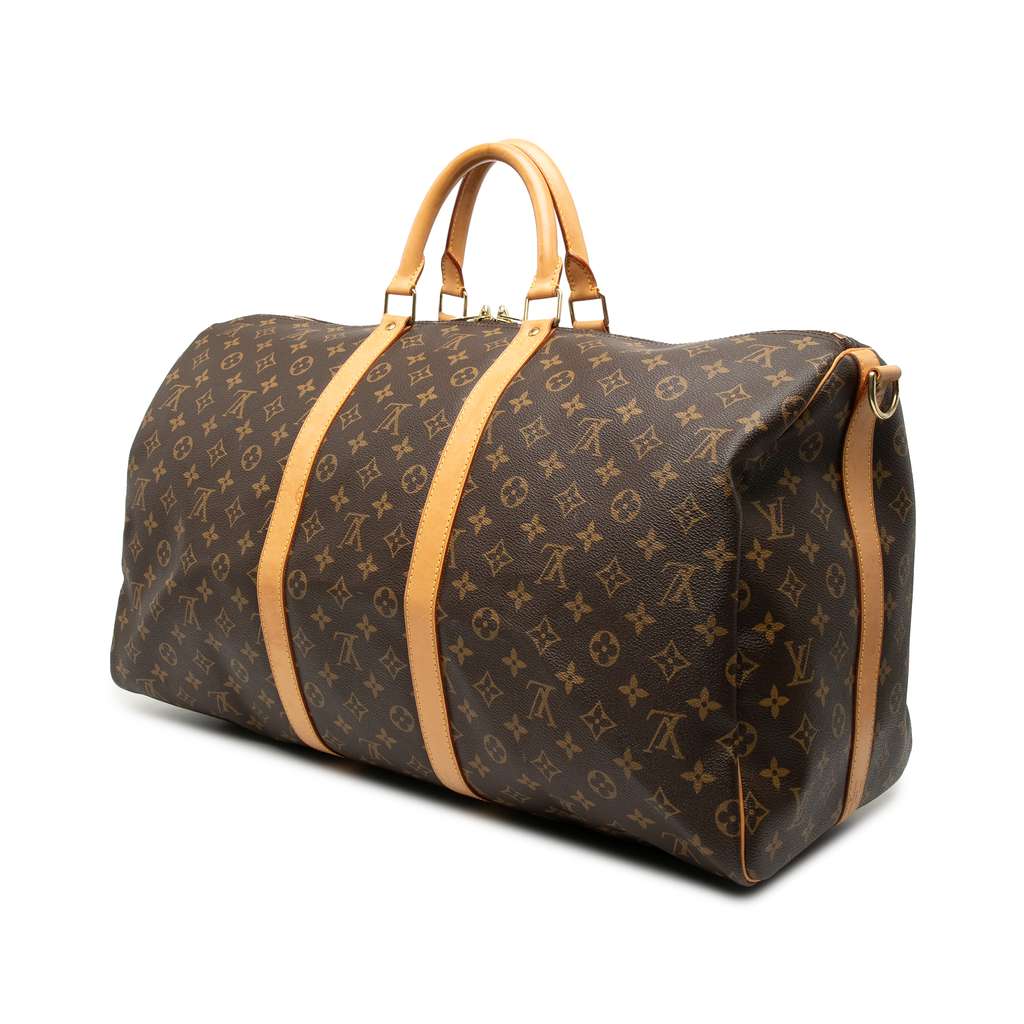 Louis Vuitton Monogram Keepall Bandouliere 55 Brown Good condition - Back View