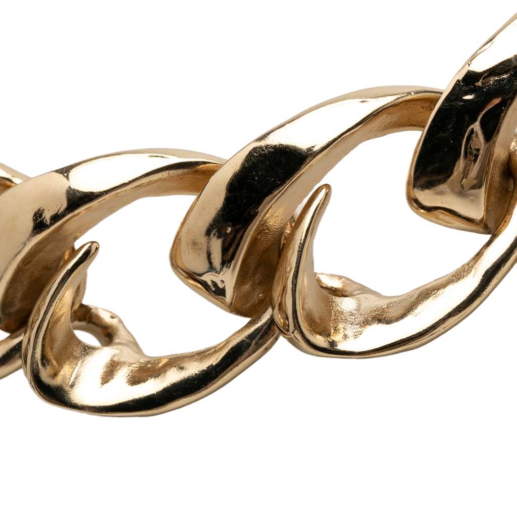 Chanel CC Gold Plated Rhinestone Chain Choker Necklace Gold Metal Good condition - Inside View