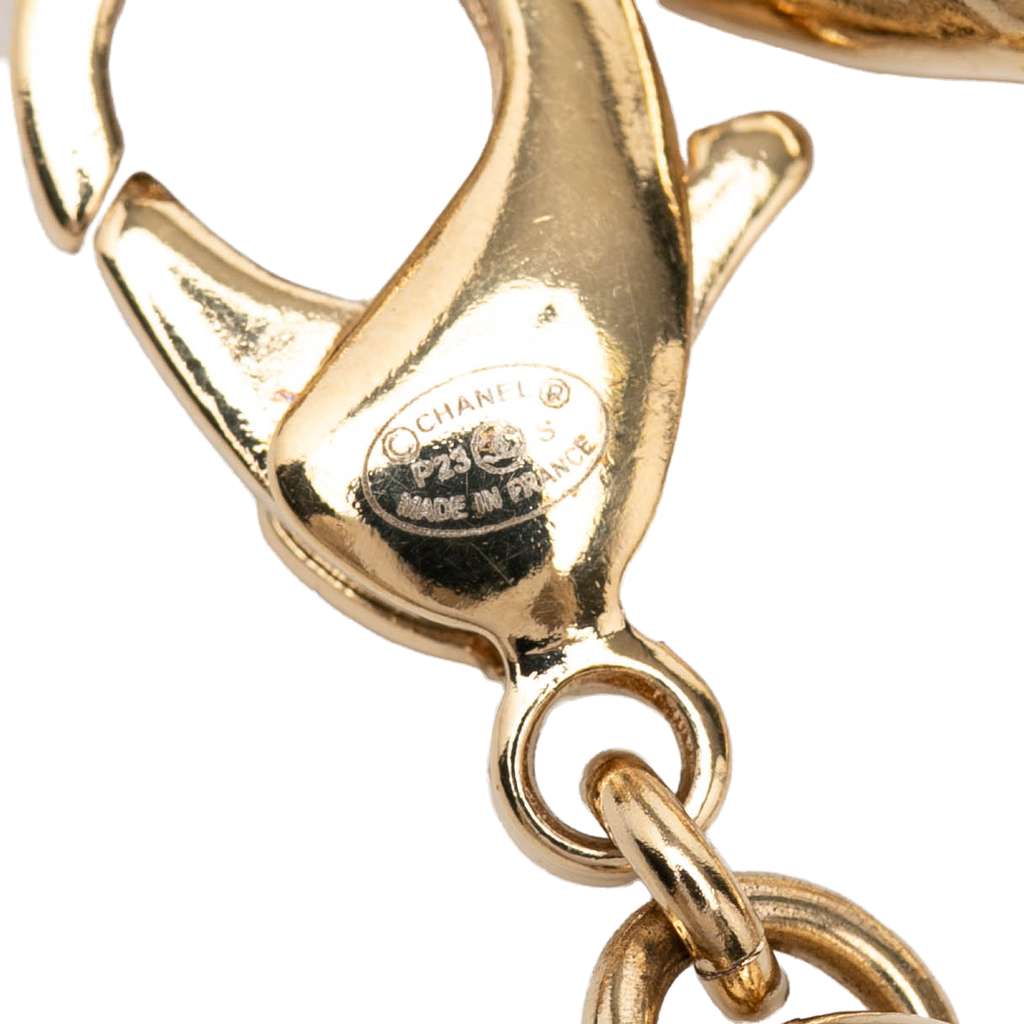 Chanel CC Gold Plated Rhinestone Chain Choker Necklace Gold Metal Good condition - Model View