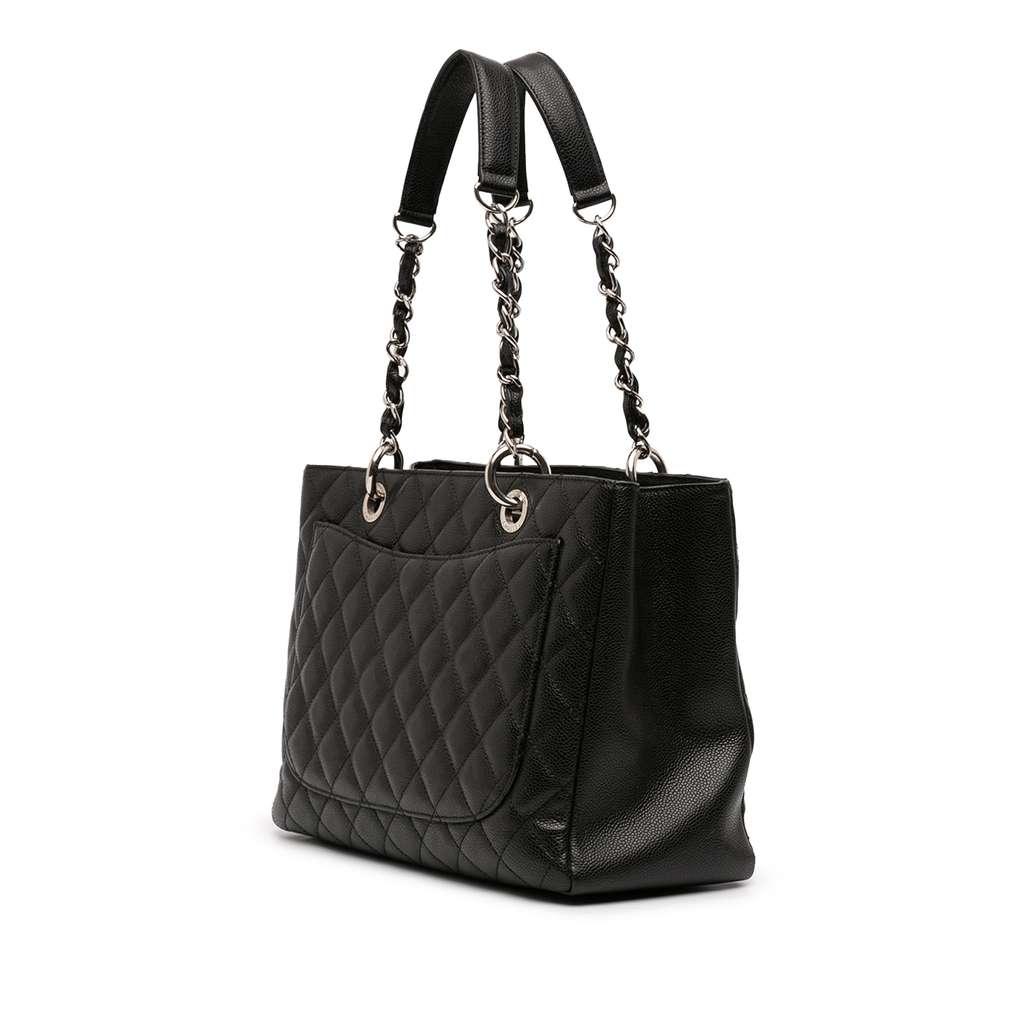 Chanel Caviar Grand Shopping Tote Black Leather Good condition - Back View